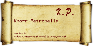 Knorr Petronella névjegykártya