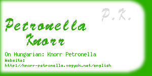 petronella knorr business card